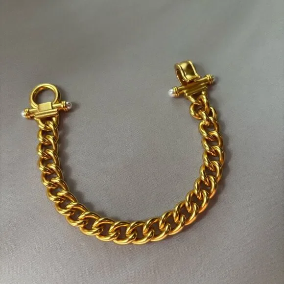 Brand New. $235 Julie Vos Dolce Demi Link Bracelet Sz Large (long) Color: gold